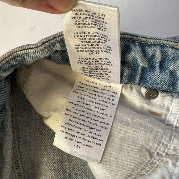 Good American GOOD MOM JEANS GM602T BLUE636 Size 2/26 Light Wash Distressed - Picture 5 of 9